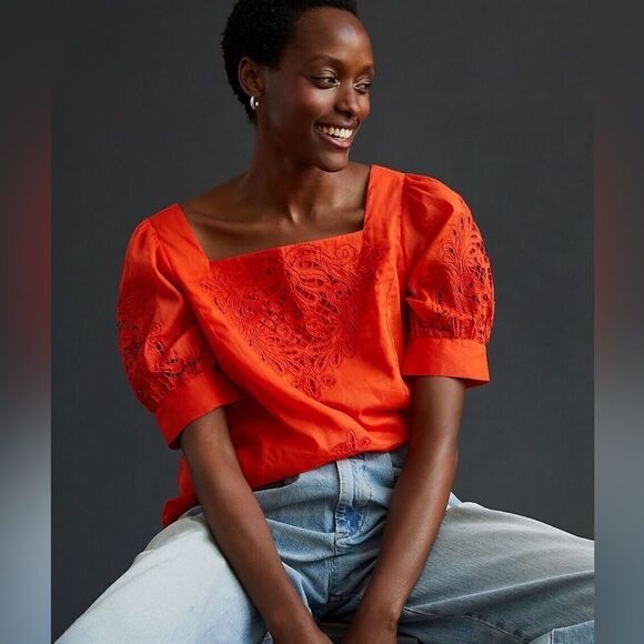 Anthropologie Cutwork Blouse NWT - Picture 1 of 13